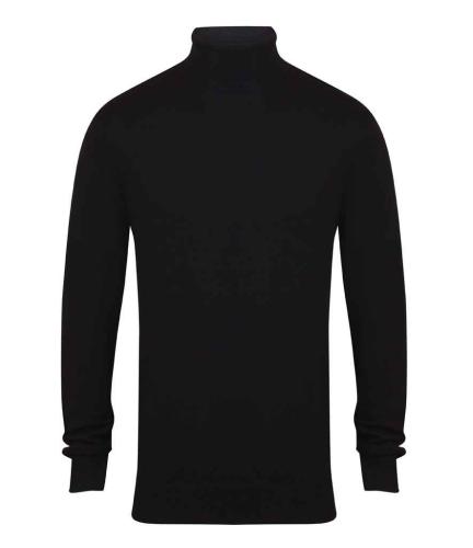Henbury Roll-Neck Sweater - Black - 3XL